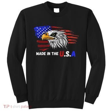 Made In The U.S.A Bald Eagle Patriotic Flag Tattoo Sweatshirt