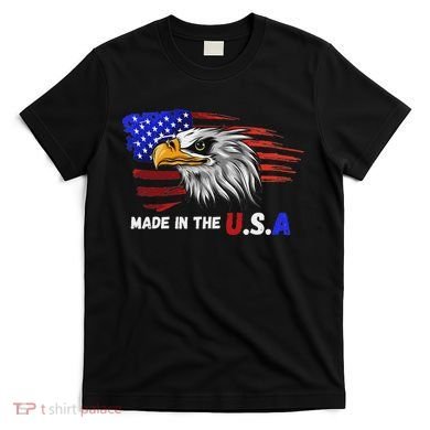 Made In The U.S.A Bald Eagle Patriotic Flag Tattoo T-Shirt