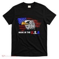 Made In The U.S.A Bald Eagle Patriotic Flag Tattoo T-Shirt thumb 0