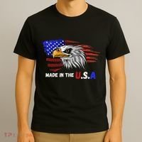 Made In The U.S.A Bald Eagle Patriotic Flag Tattoo T-Shirt thumb 3