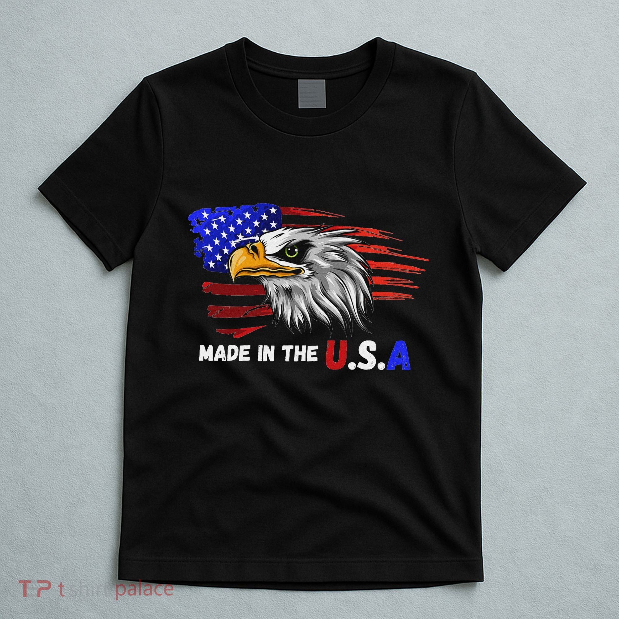 Made In The U.S.A Bald Eagle Patriotic Flag Tattoo T-Shirt