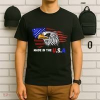 Made In The U.S.A Bald Eagle Patriotic Flag Tattoo T-Shirt thumb 6