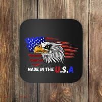 Made In The U.S.A Bald Eagle Patriotic Flag Tattoo Coaster thumb 0