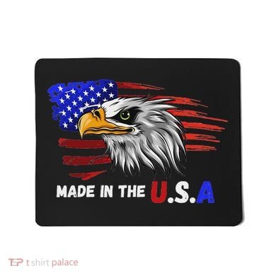 Made In The U.S.A Bald Eagle Patriotic Flag Tattoo Mousepad