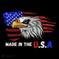Made In The U.S.A Bald Eagle Patriotic Flag Tattoo Ornament thumb 1