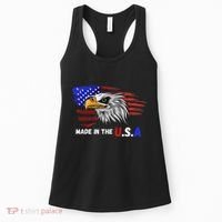 Made In The U.S.A Bald Eagle Patriotic Flag Tattoo Women's Tank Top thumb 0