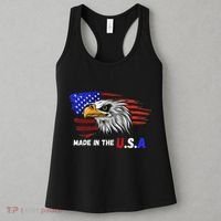 Made In The U.S.A Bald Eagle Patriotic Flag Tattoo Women's Tank Top thumb 3