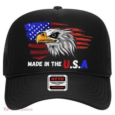 Made In The U.S.A Bald Eagle Patriotic Flag Tattoo Hat