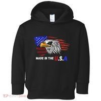 Made In The U.S.A Bald Eagle Patriotic Flag Tattoo Toddler Hoodie thumb 0