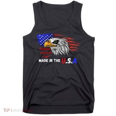 Made In The U.S.A Bald Eagle Patriotic Flag Tattoo Tank Top