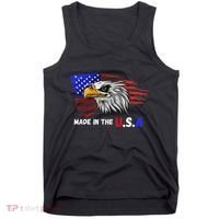 Made In The U.S.A Bald Eagle Patriotic Flag Tattoo Tank Top thumb 0