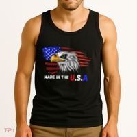 Made In The U.S.A Bald Eagle Patriotic Flag Tattoo Tank Top thumb 3
