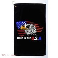 Made In The U.S.A Bald Eagle Patriotic Flag Tattoo Golf Towel thumb 0