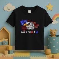 Made In The U.S.A Bald Eagle Patriotic Flag Tattoo Toddler T-Shirt thumb 3