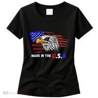 Made In The U.S.A Bald Eagle Patriotic Flag Tattoo Women's T-Shirt thumb 0