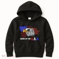 Made In The U.S.A Bald Eagle Patriotic Flag Tattoo Kids Hoodie thumb 0