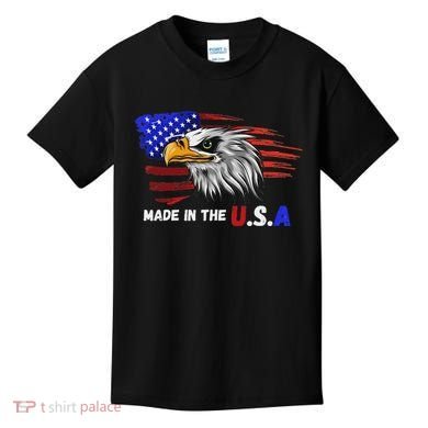 Made In The U.S.A Bald Eagle Patriotic Flag Tattoo Kids T-Shirt