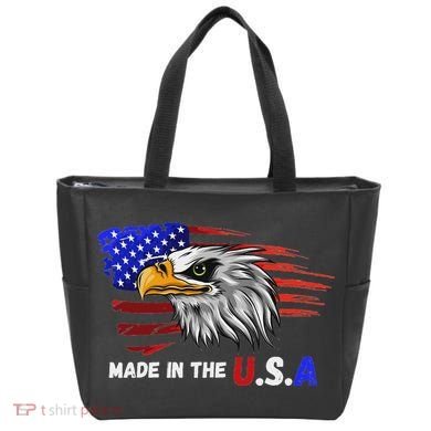 Made In The U.S.A Bald Eagle Patriotic Flag Tattoo Tote Bag