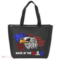 Made In The U.S.A Bald Eagle Patriotic Flag Tattoo Tote Bag thumb 0
