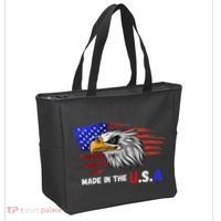 Made In The U.S.A Bald Eagle Patriotic Flag Tattoo Tote Bag thumb 2
