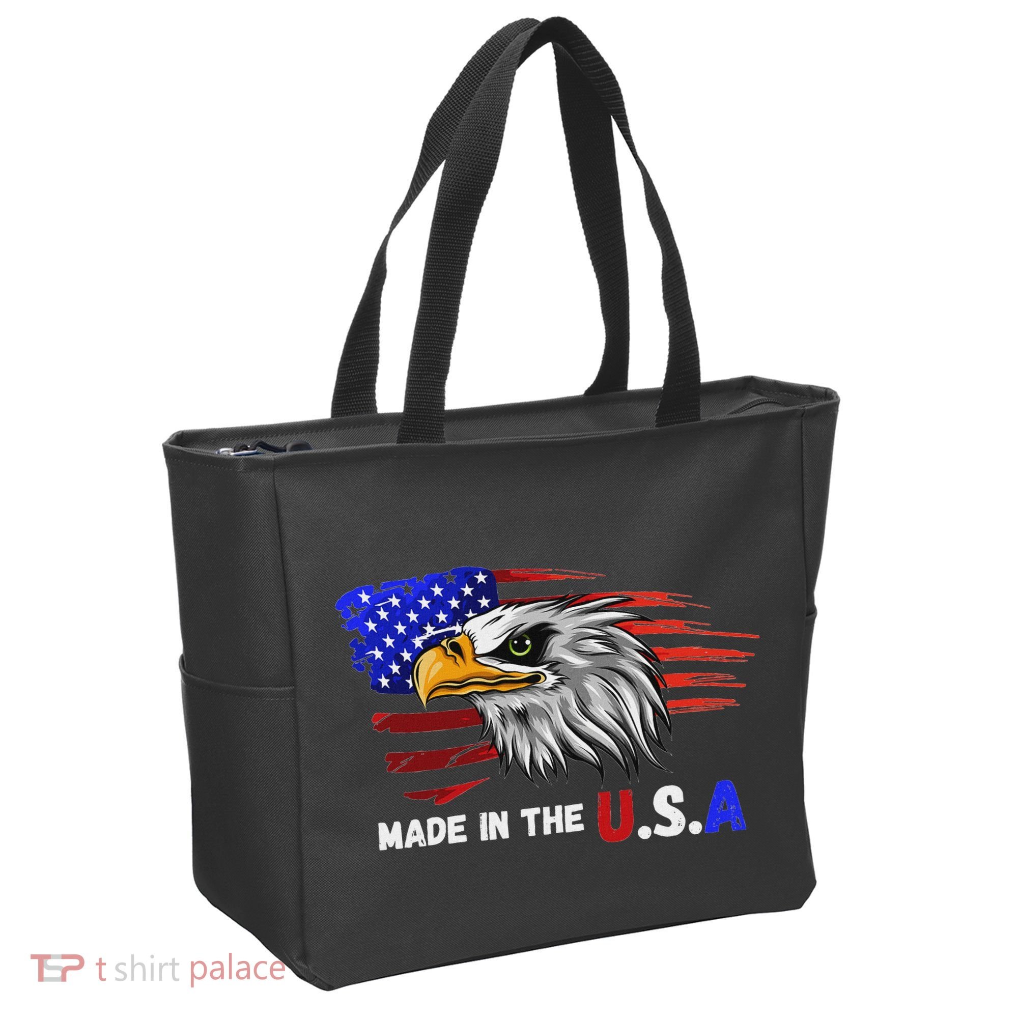 Made In The U.S.A Bald Eagle Patriotic Flag Tattoo Tote Bag
