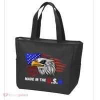 Made In The U.S.A Bald Eagle Patriotic Flag Tattoo Tote Bag thumb 3