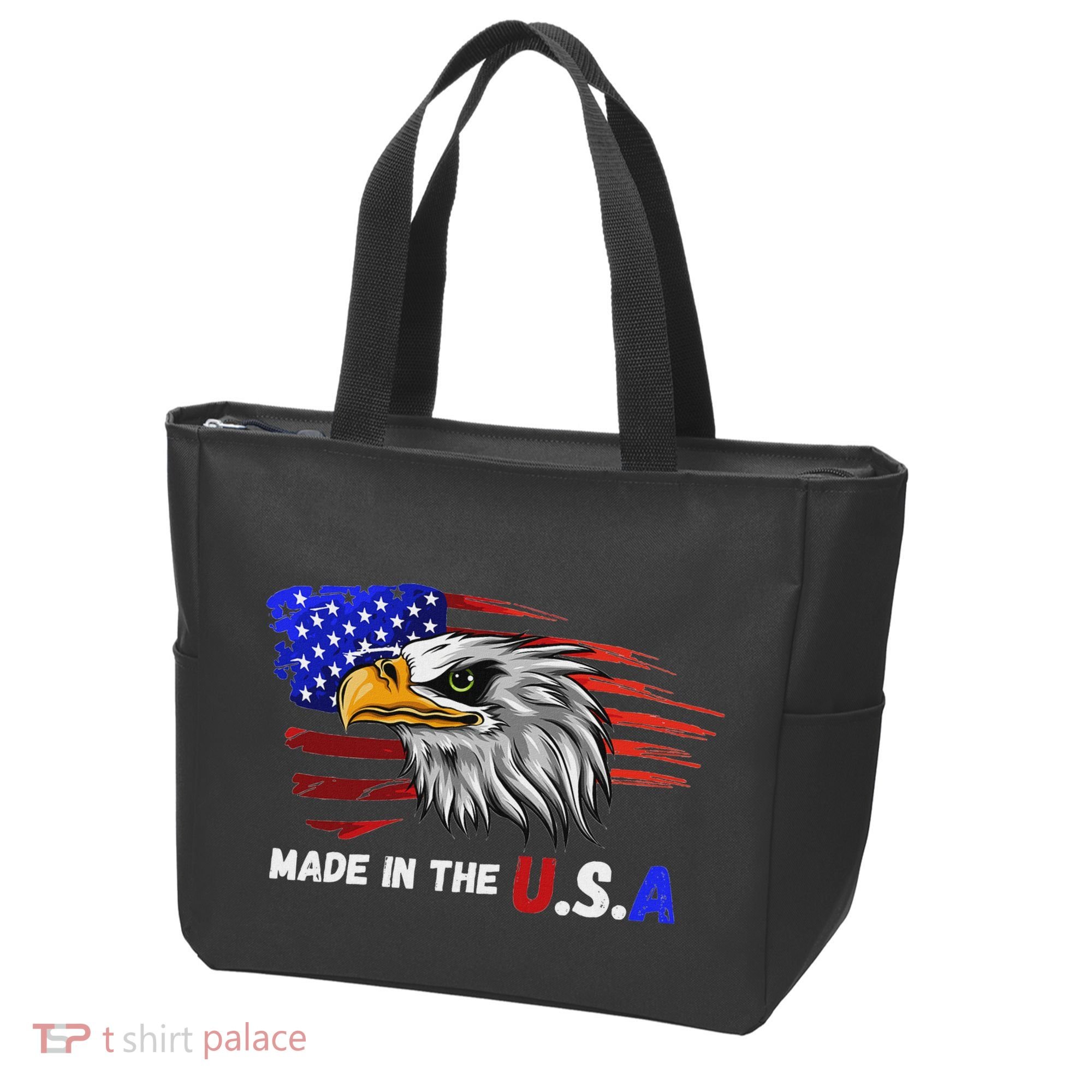 Made In The U.S.A Bald Eagle Patriotic Flag Tattoo Tote Bag