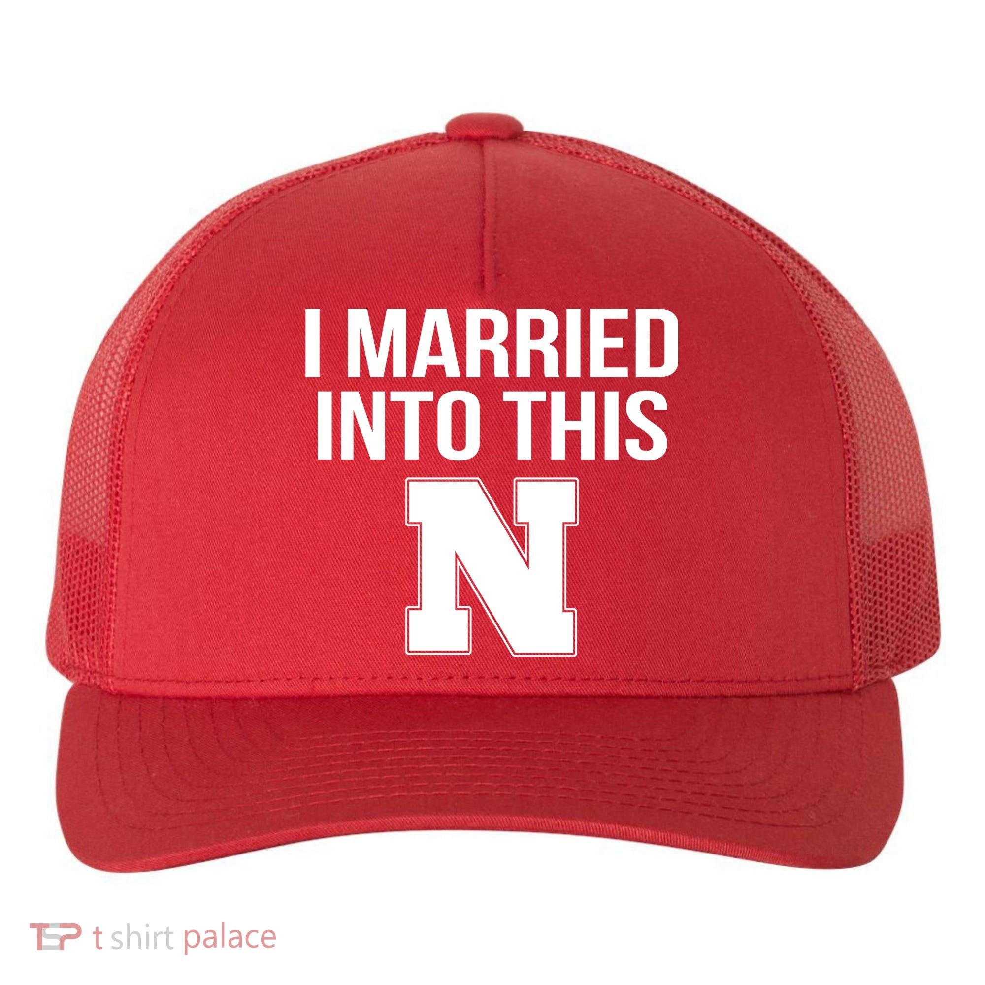 Married Into This Nebraska Yupoong Adult 5-Panel Trucker Hat