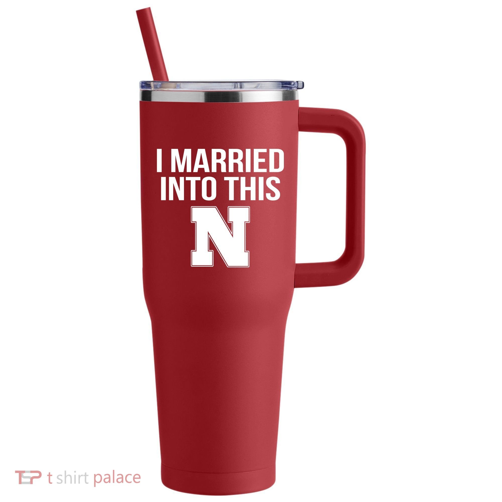 Married Into This Nebraska 40oz Vacuum Insulated Stainless Steel Travel Tumbler