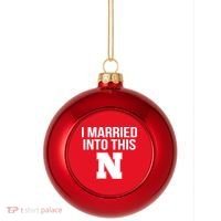 Married Into This Nebraska Plastic Christmas Ball Ornament thumb 0