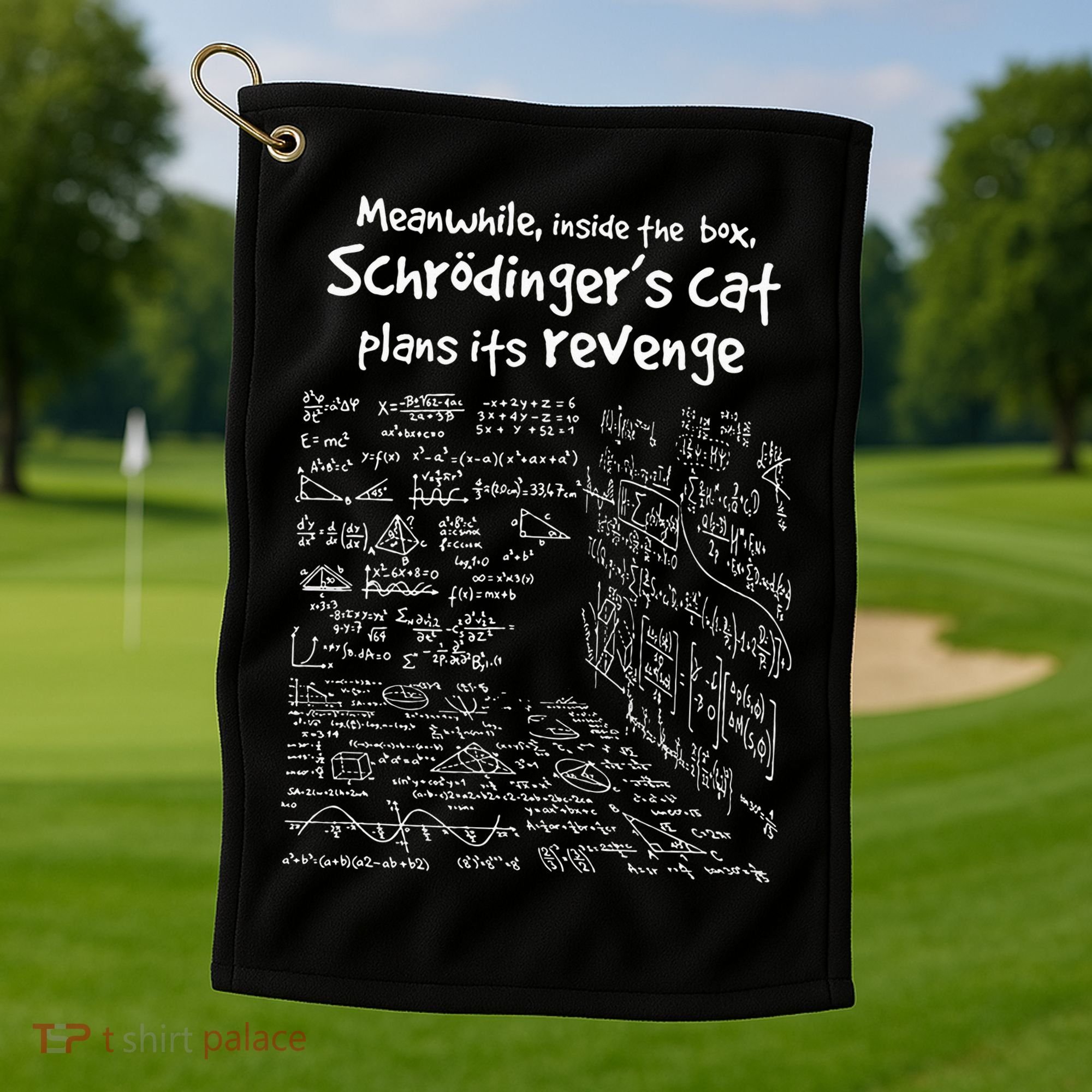 Meanwhile Inside The Box SchrodingerS Cat Plans Its Revenge Golf Towel