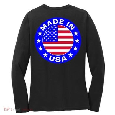 Made In The USA Badge Women's Long Sleeve Shirt back