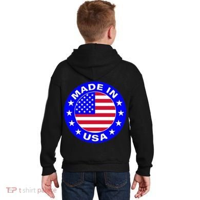 Made In The USA Badge Kids Hoodie back