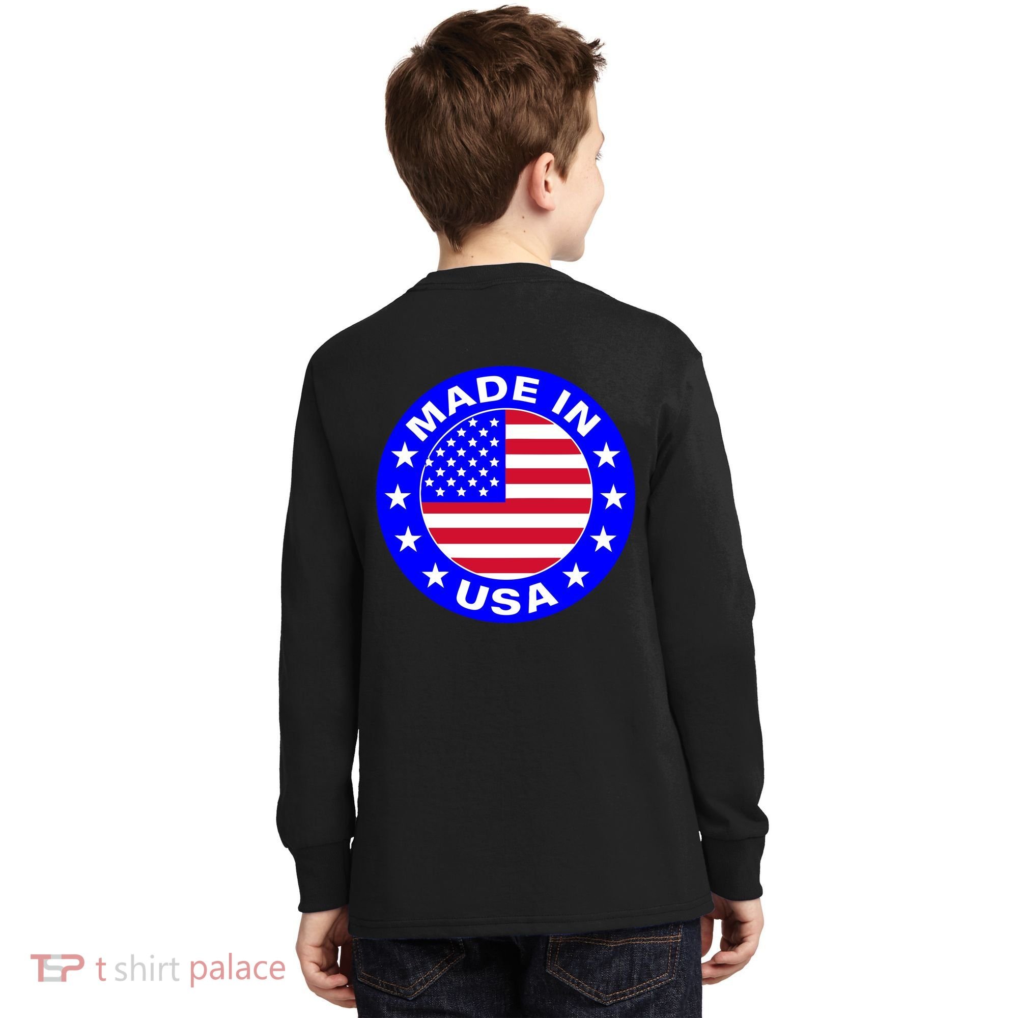 Made In The USA Badge Kids Long Sleeve Shirt