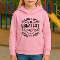 Motherhood Is The Greatest Thing And Hardest Thing Kids Hoodie thumb 3
