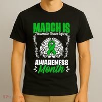 March Is Traumatic Brain Injury Month Surgery TBI Survivor T-Shirt thumb 3