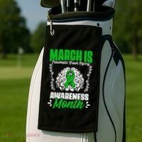 March Is Traumatic Brain Injury Month Surgery TBI Survivor Golf Towel thumb 2