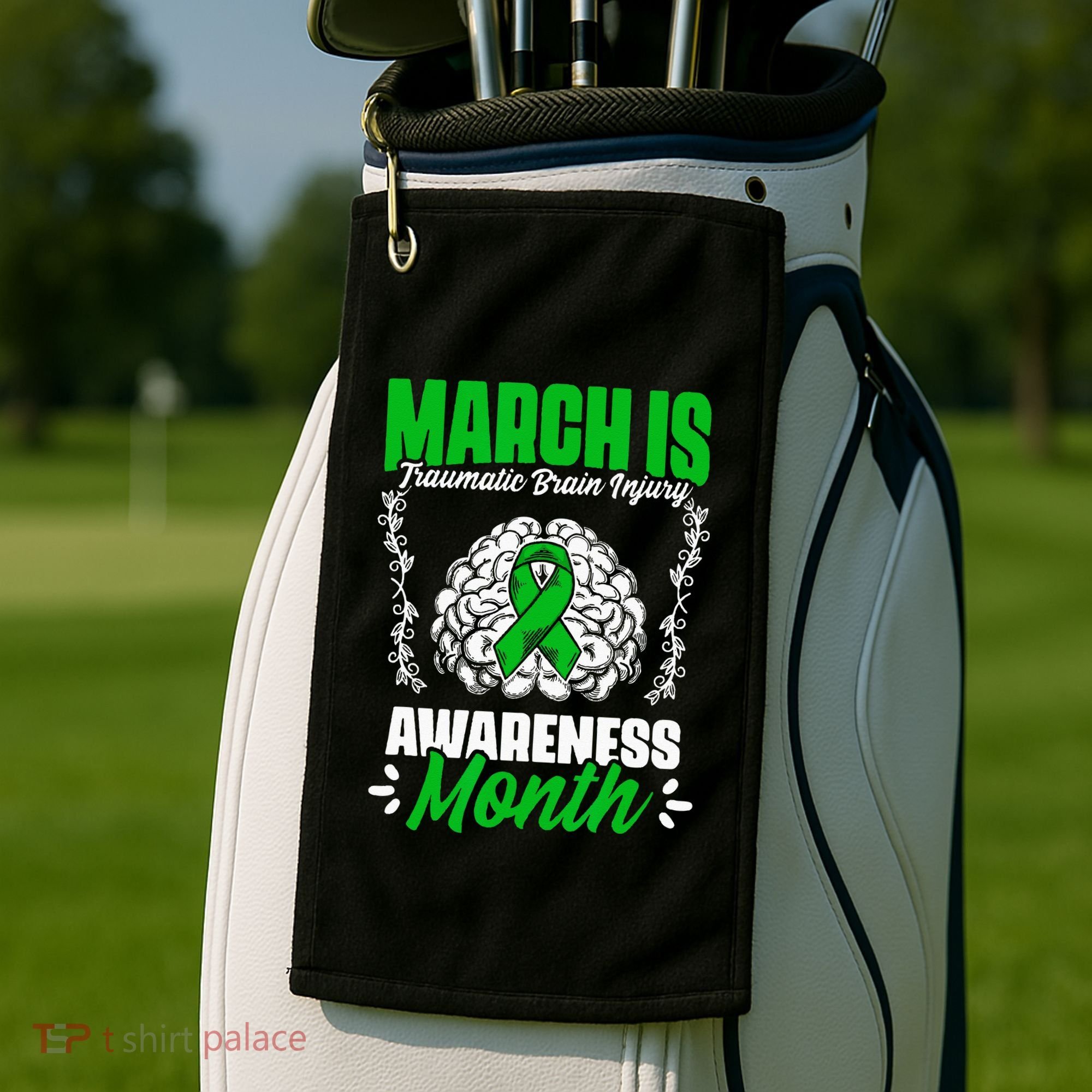 March Is Traumatic Brain Injury Month Surgery TBI Survivor Golf Towel