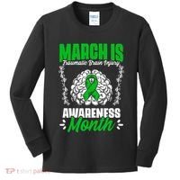 March Is Traumatic Brain Injury Month Surgery TBI Survivor Kids Long Sleeve Shirt thumb 0