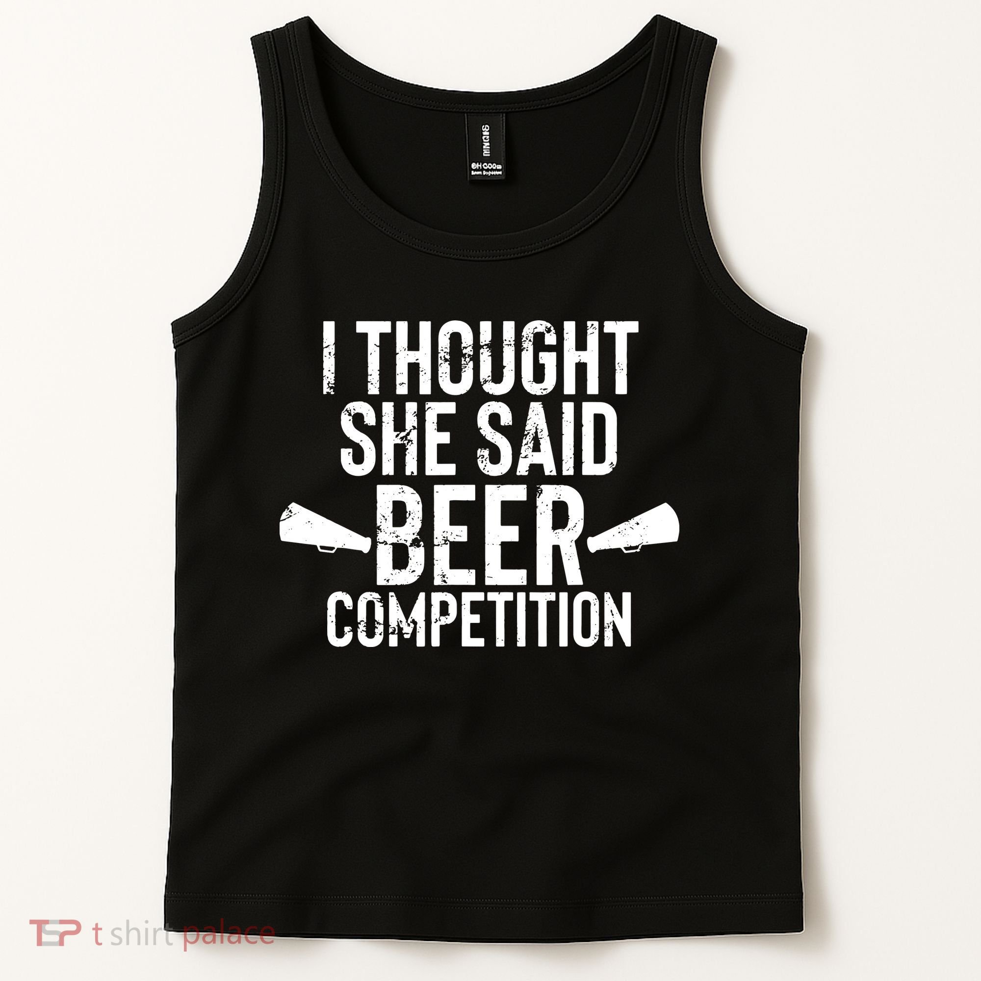 Mens I Thought She Said Beer Competition Shirt Funny Cheer Dad Tank Top