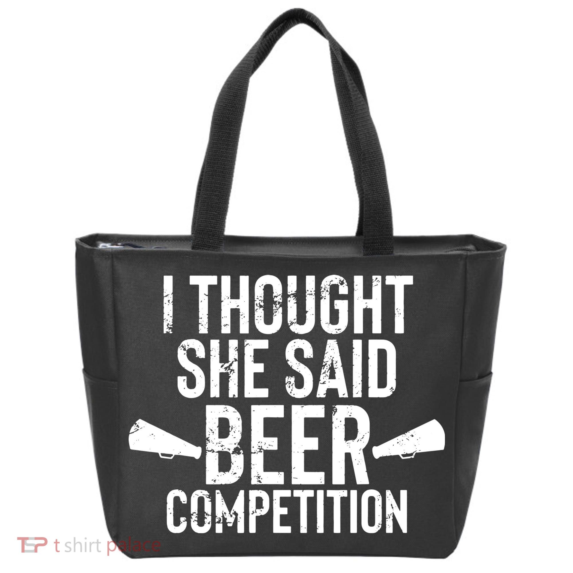 Mens I Thought She Said Beer Competition Shirt Funny Cheer Dad Tote Bag