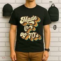 Made In The 70s Vibe Born In 70s Costume Party T-Shirt thumb 6