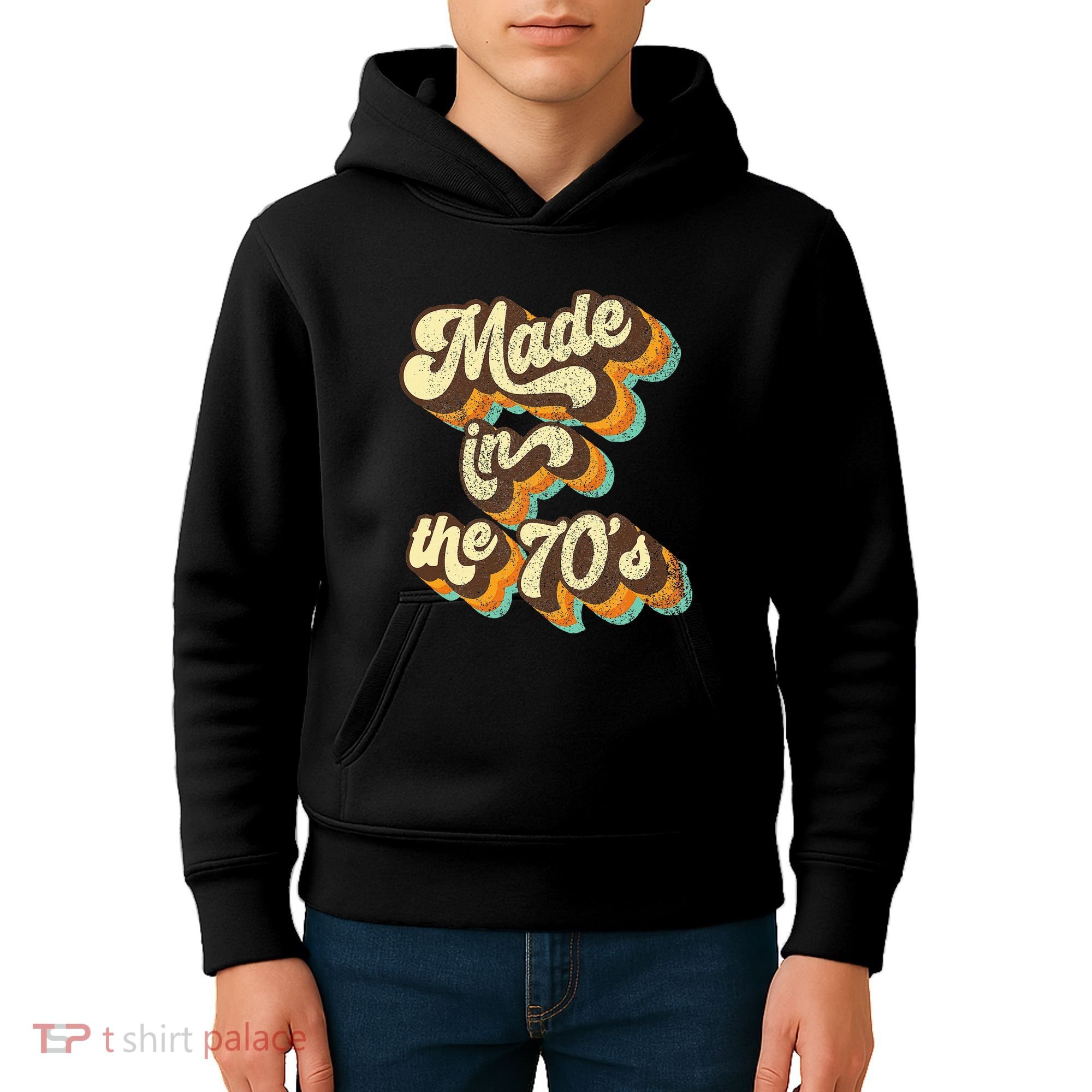 Made In The 70s Vibe Born In 70s Costume Party Kids Hoodie