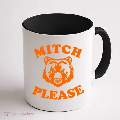 Mitch Please Bear Logo Coffee Mug back