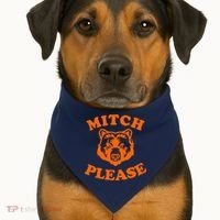 Mitch Please Bear Logo USA-Made Doggie Bandana thumb 1