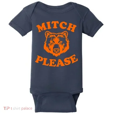 Mitch Please Bear Logo Baby Bodysuit