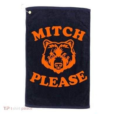 Mitch Please Bear Logo Golf Towel