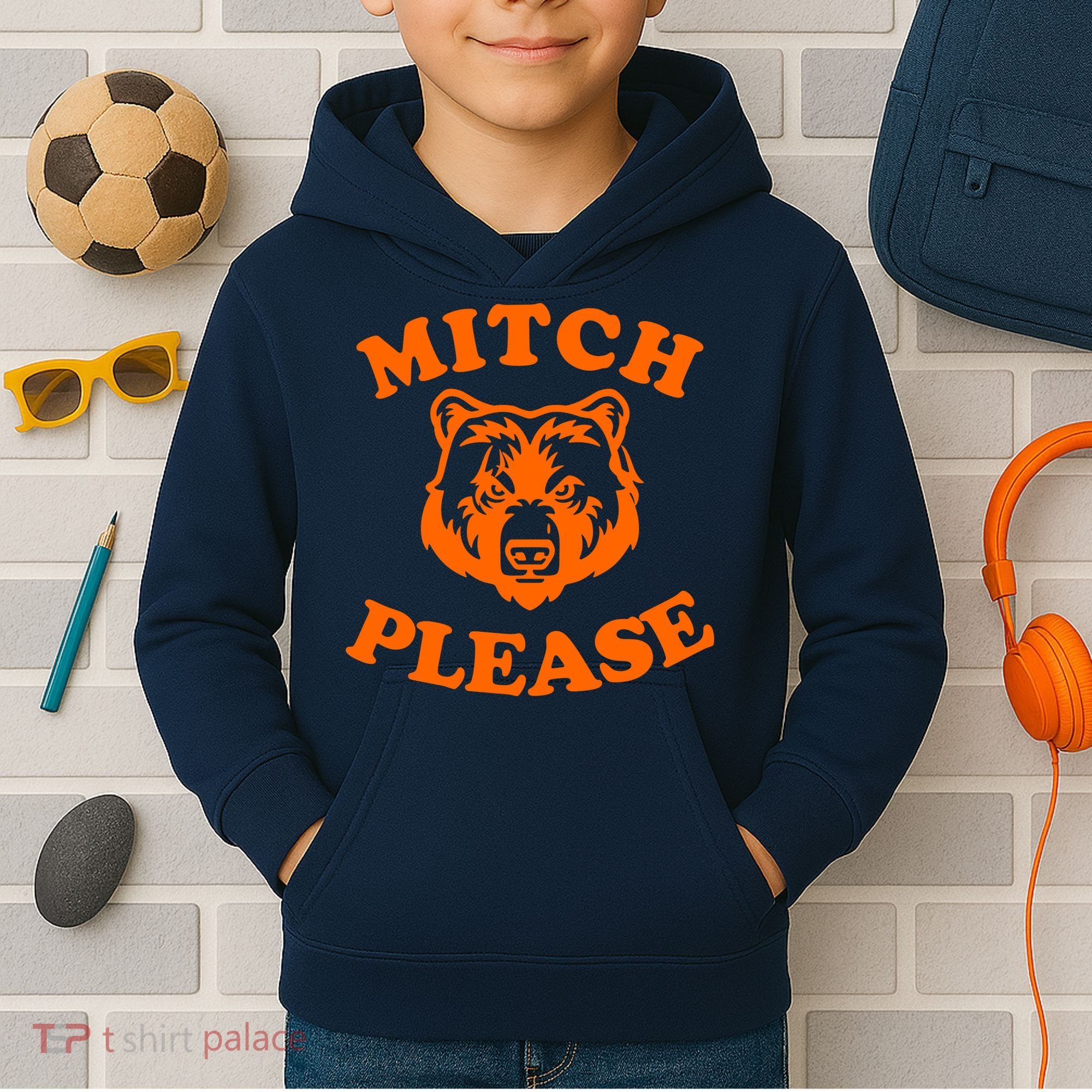Mitch Please Bear Logo Kids Hoodie