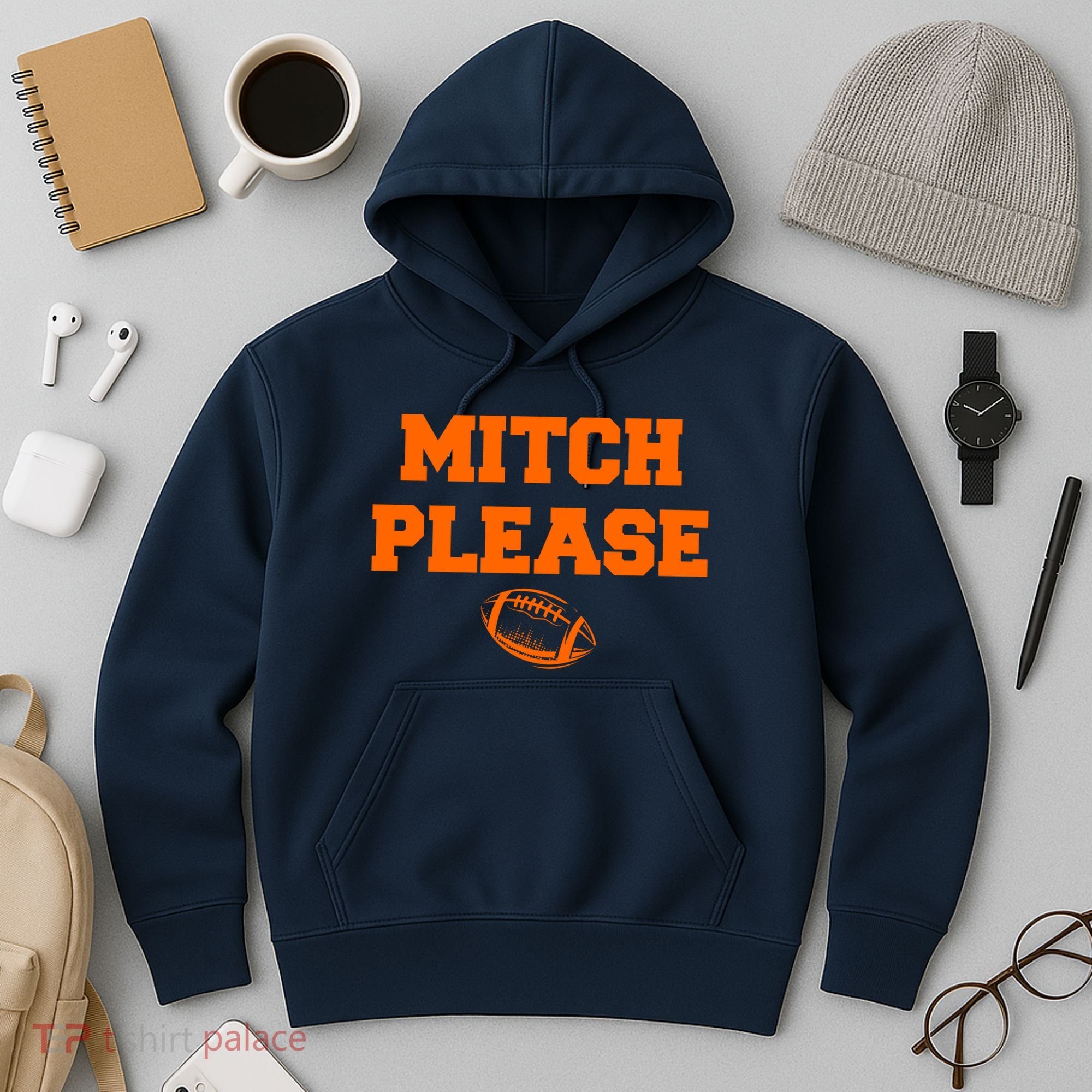 Mitch Please Football Logo Hoodie