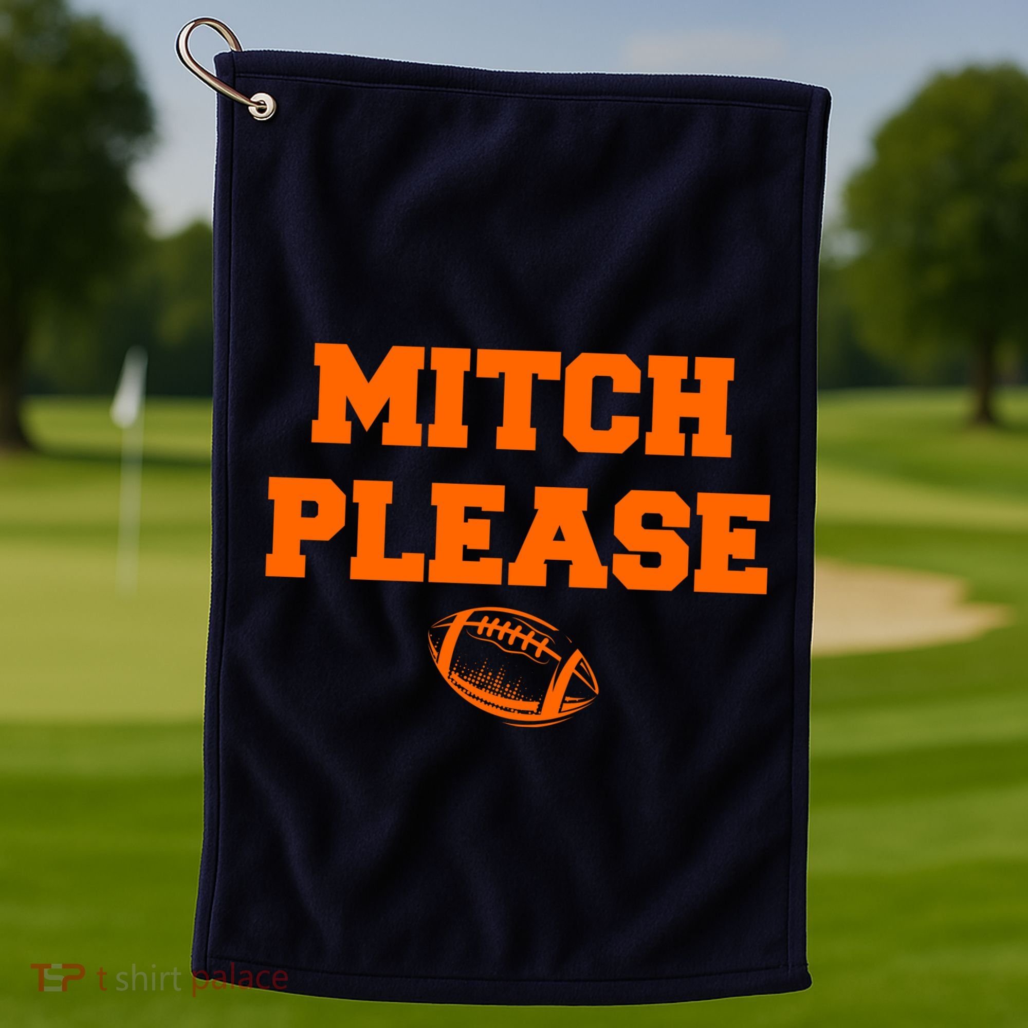 Mitch Please Football Logo Golf Towel